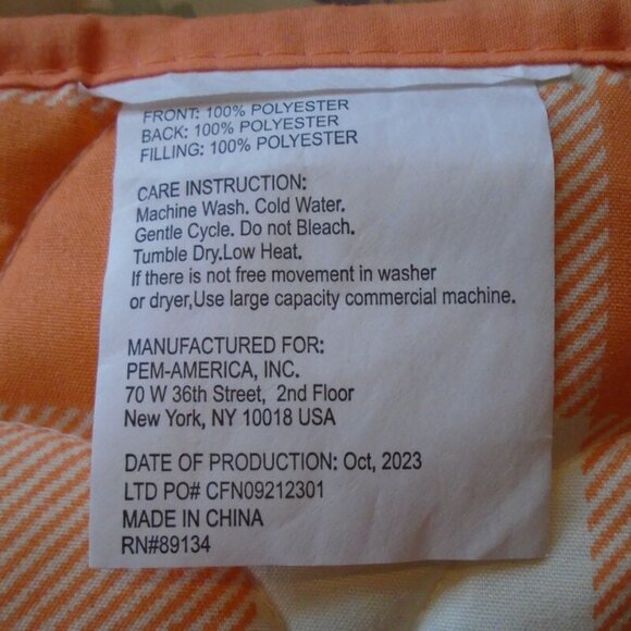 Full Queen Quilt Carrot Ensemble reversable bedspread and std pillow shams 3431 - Picture 8 of 8